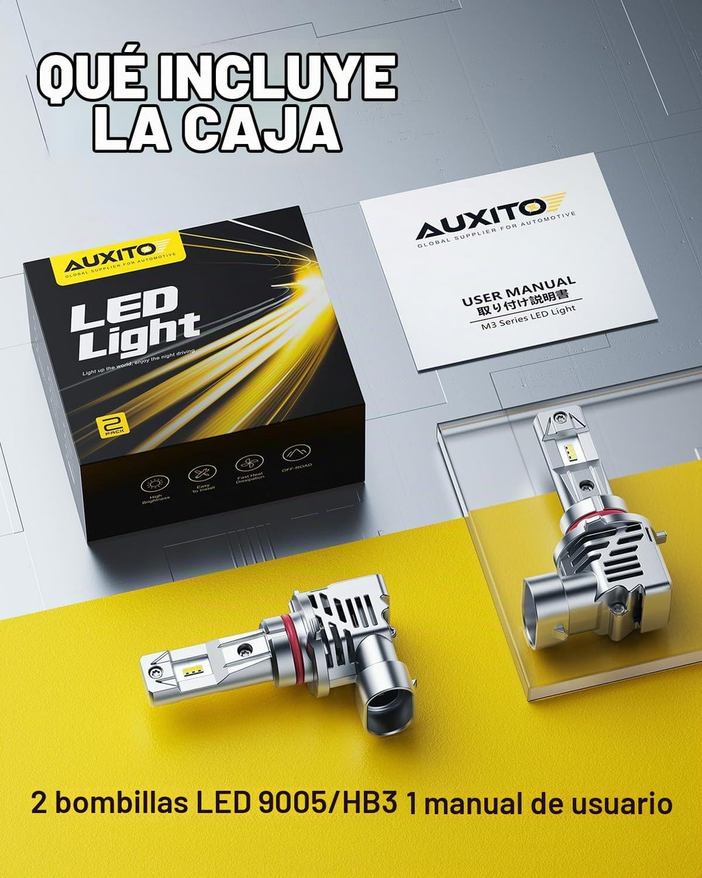 AUXITO Bombillas LED 9005 HB3, 800% más brillantes, ultra brillante...