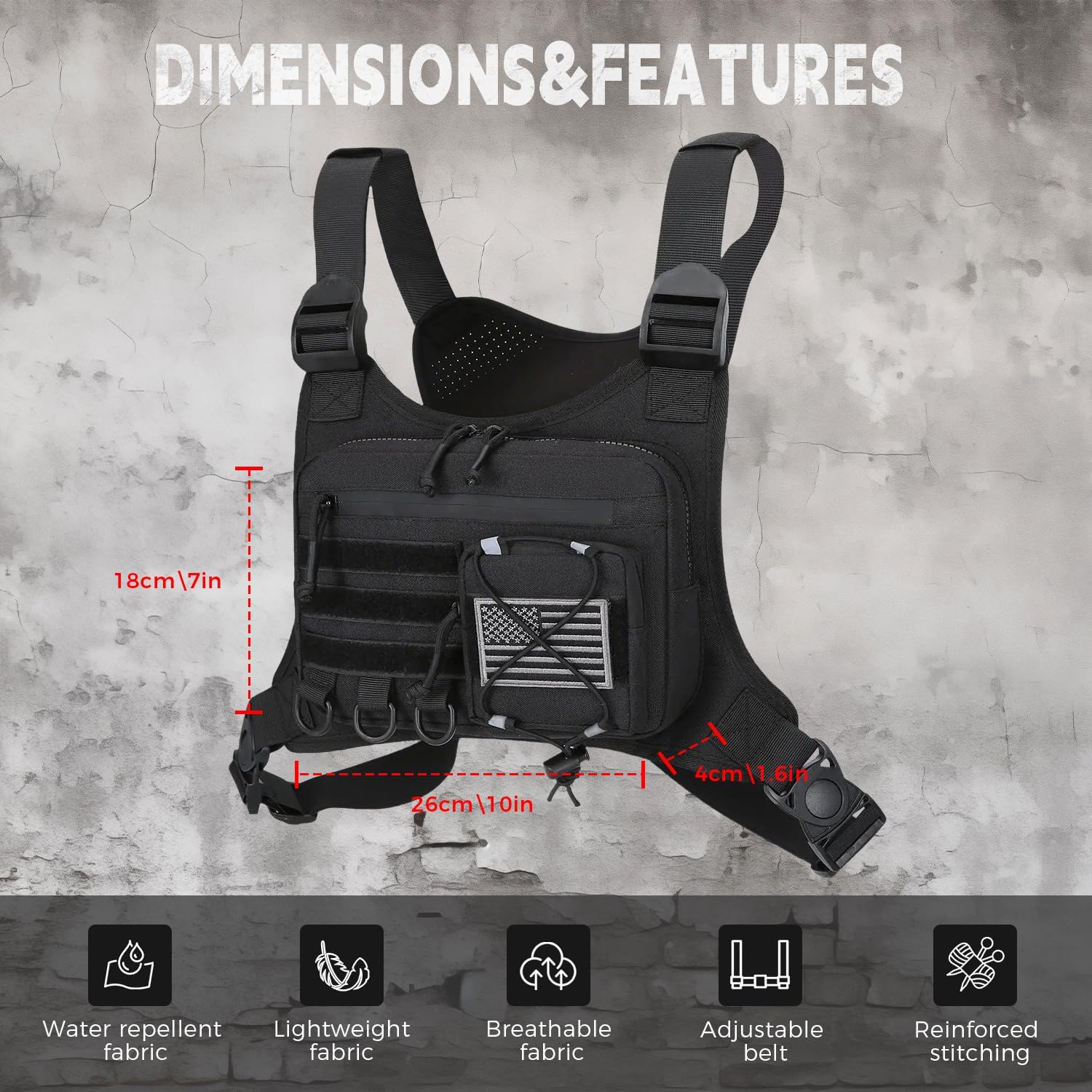 koculemi Bolsa de Pecho para Deportes al Aire Libre para Hombres, F...
