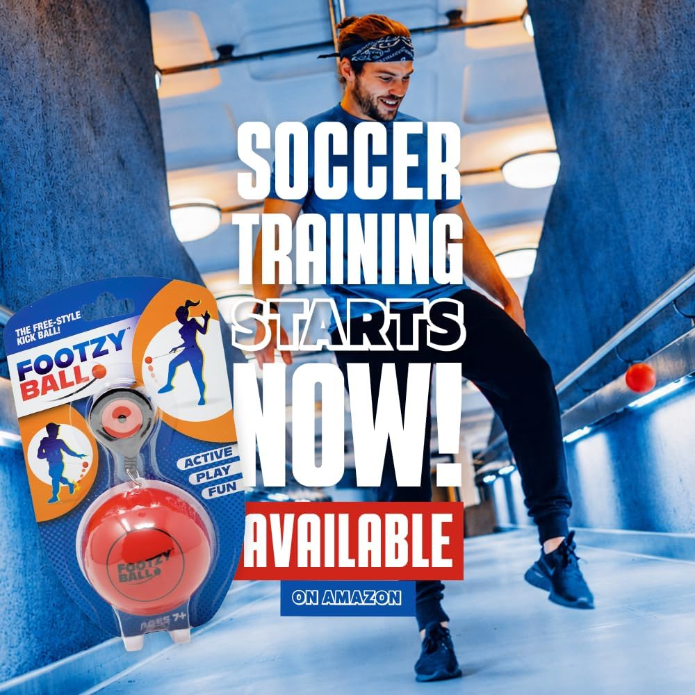 Blue Orange FootzyBall - Pelota retráctil de estilo libre, para niñ...