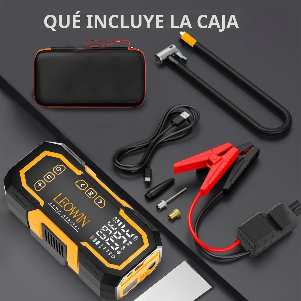 Arrancador con compresor de aire, arrancador de batería portátil (9...