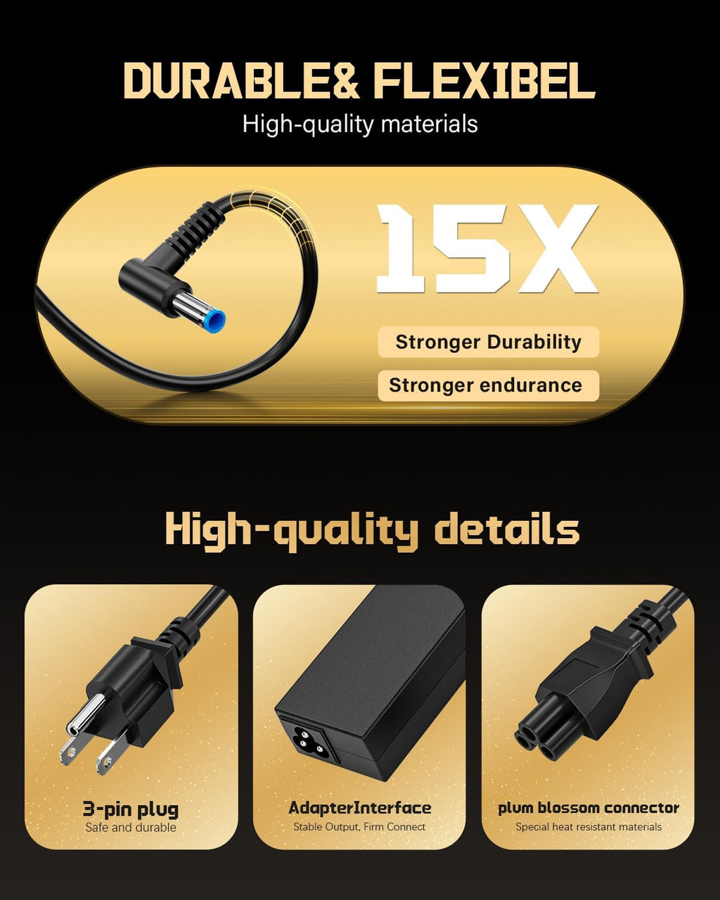 FUNNYERA Compatible con cargador de laptop HP 65W 45W Computadora S...