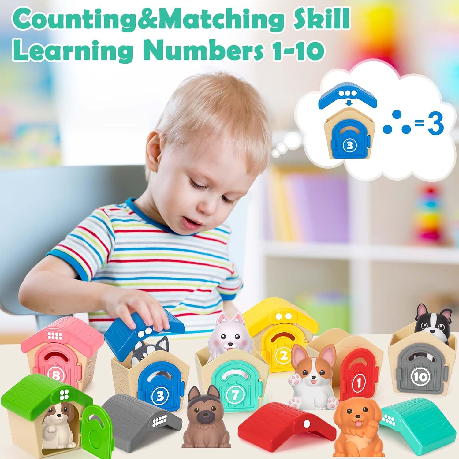 Aigybobo Juguetes de aprendizaje para niños pequeños de 1, 2, 3 año...