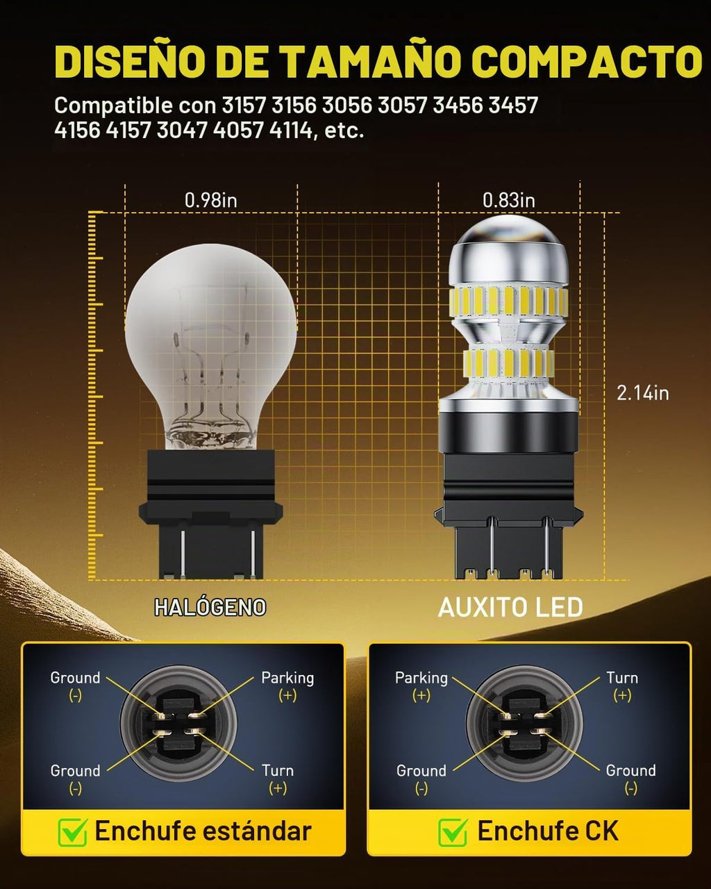AUXITO 3157 - Foco LED blanco, súper brillante 3156 3056 3057 4157...