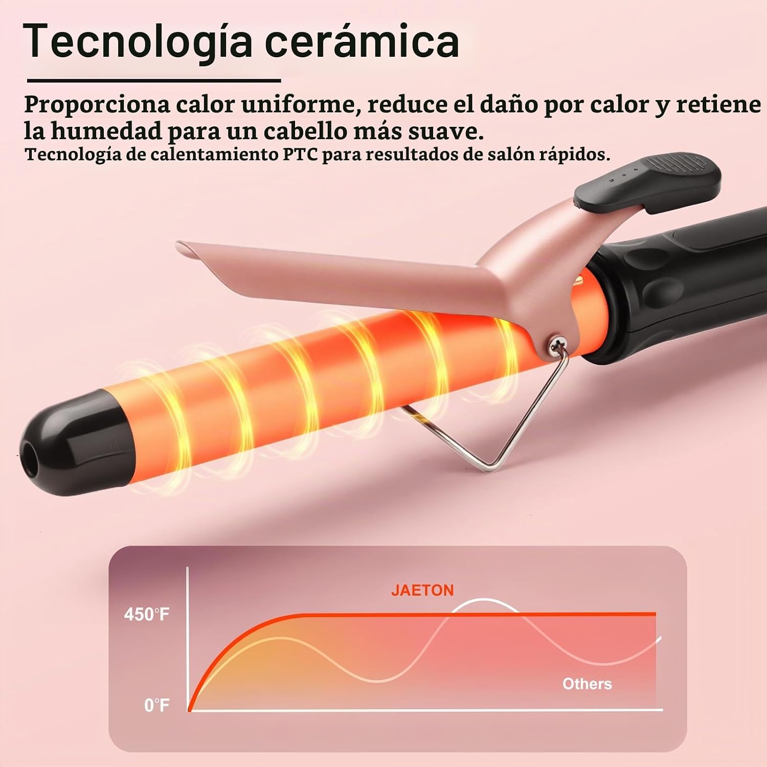 JAETON - Varita rizadora de cabello de 1 pulgada para rizos clásico...