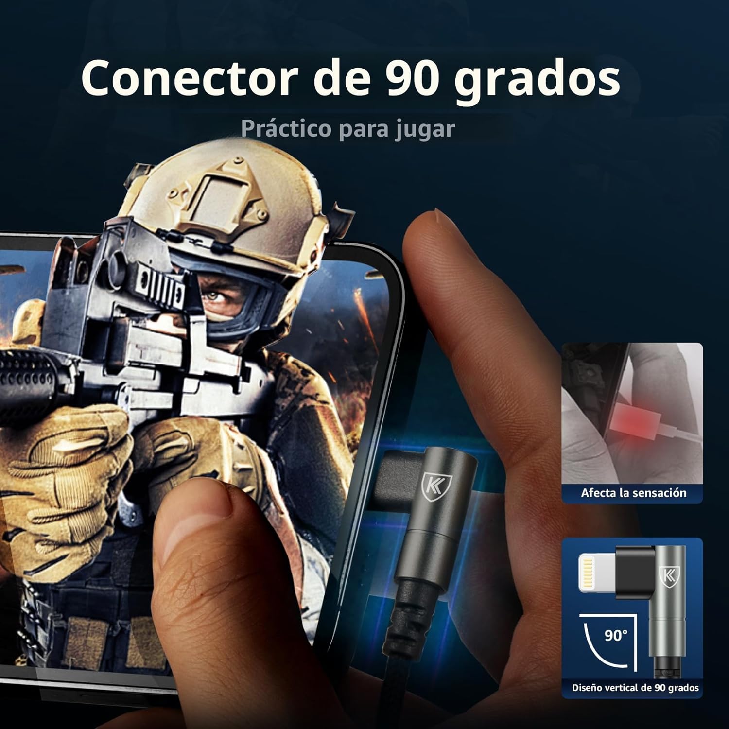 Cargador de iPhone de 90 grados de 6 pies, [certificado Apple MFi],...