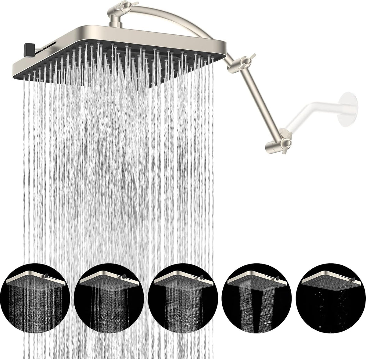 Hibbent Cabezal de ducha de lluvia, 13'' lluvia de alta pre...