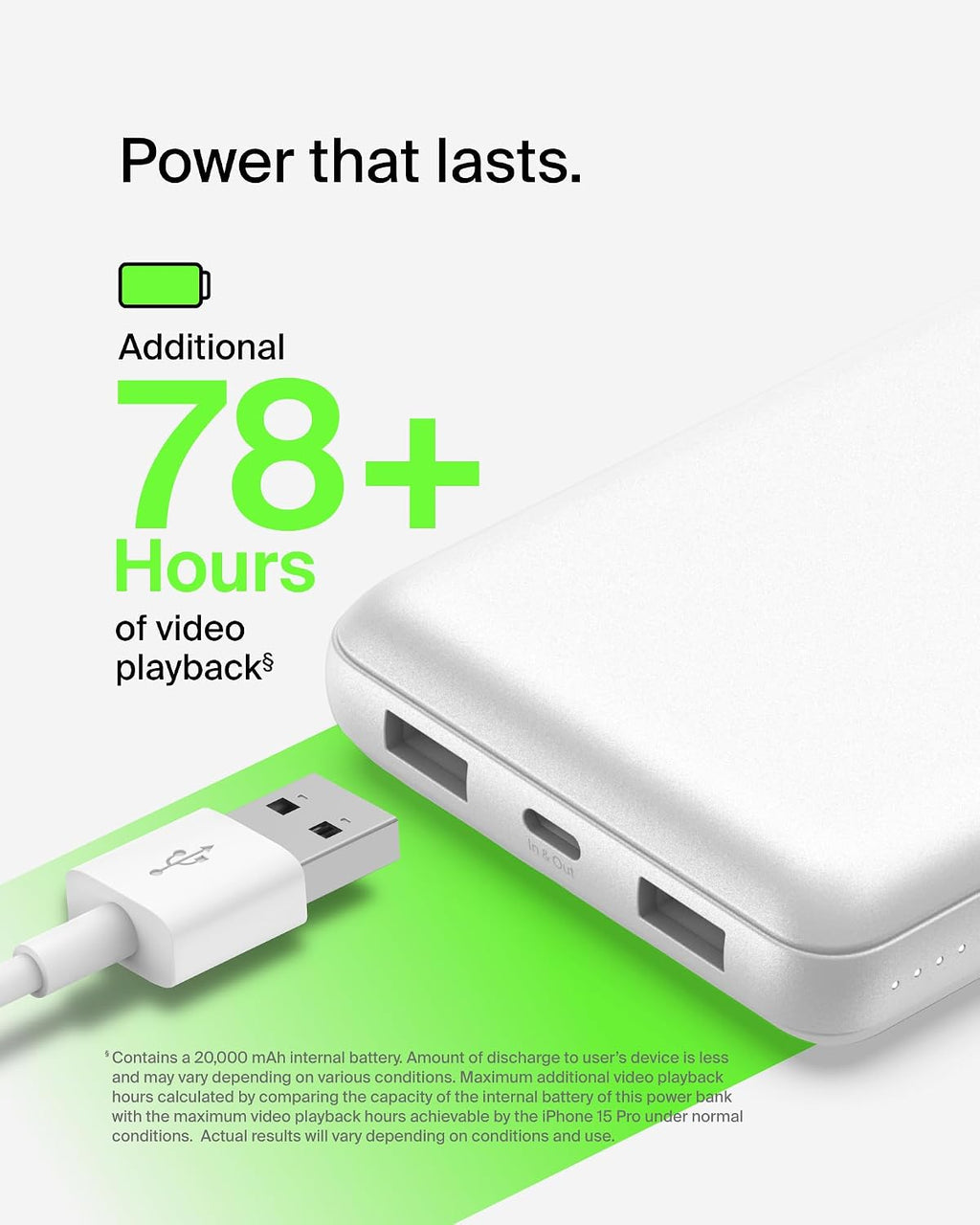 Cargador portátil Belkin, banco de energía USB C de 20000 mAh con 1...