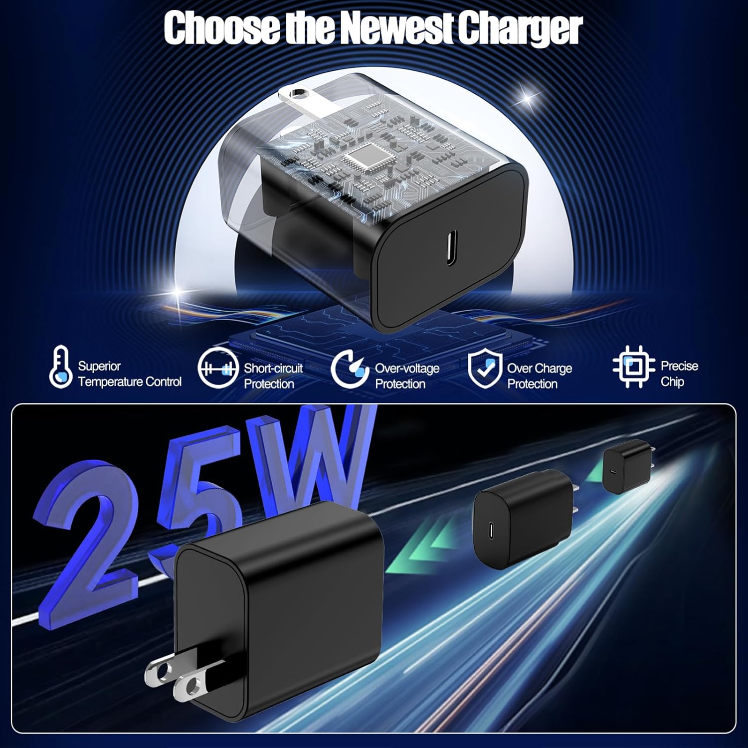 Cargador súper rápido tipo C de 25 W para Samsung Galaxy S25\/S24\/...