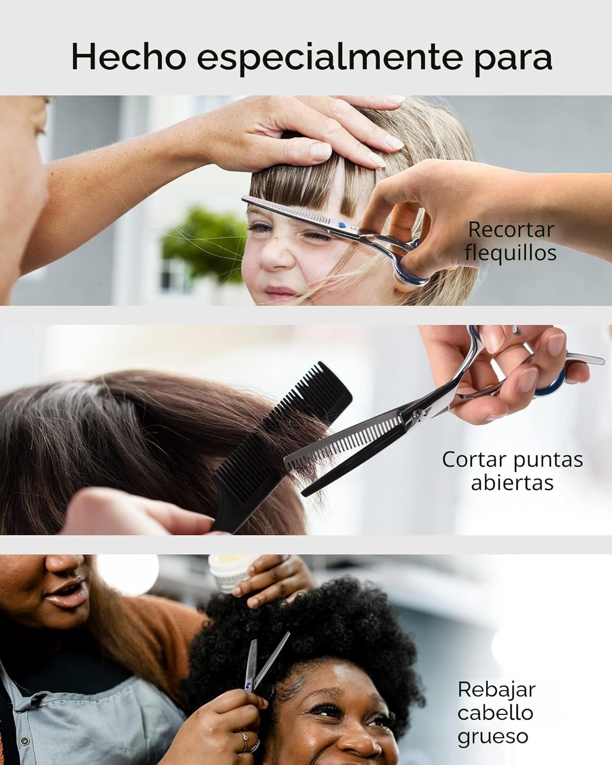 ULG Tijeras de corte de pelo, tijeras de barbería profesional, tije...