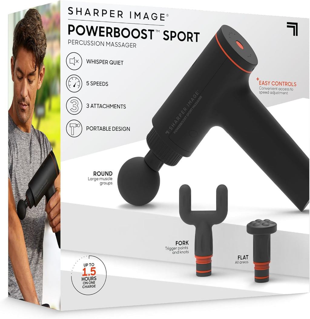 Sharper Image® Powerboost™ - Masajeador deportivo de percusión, dis...