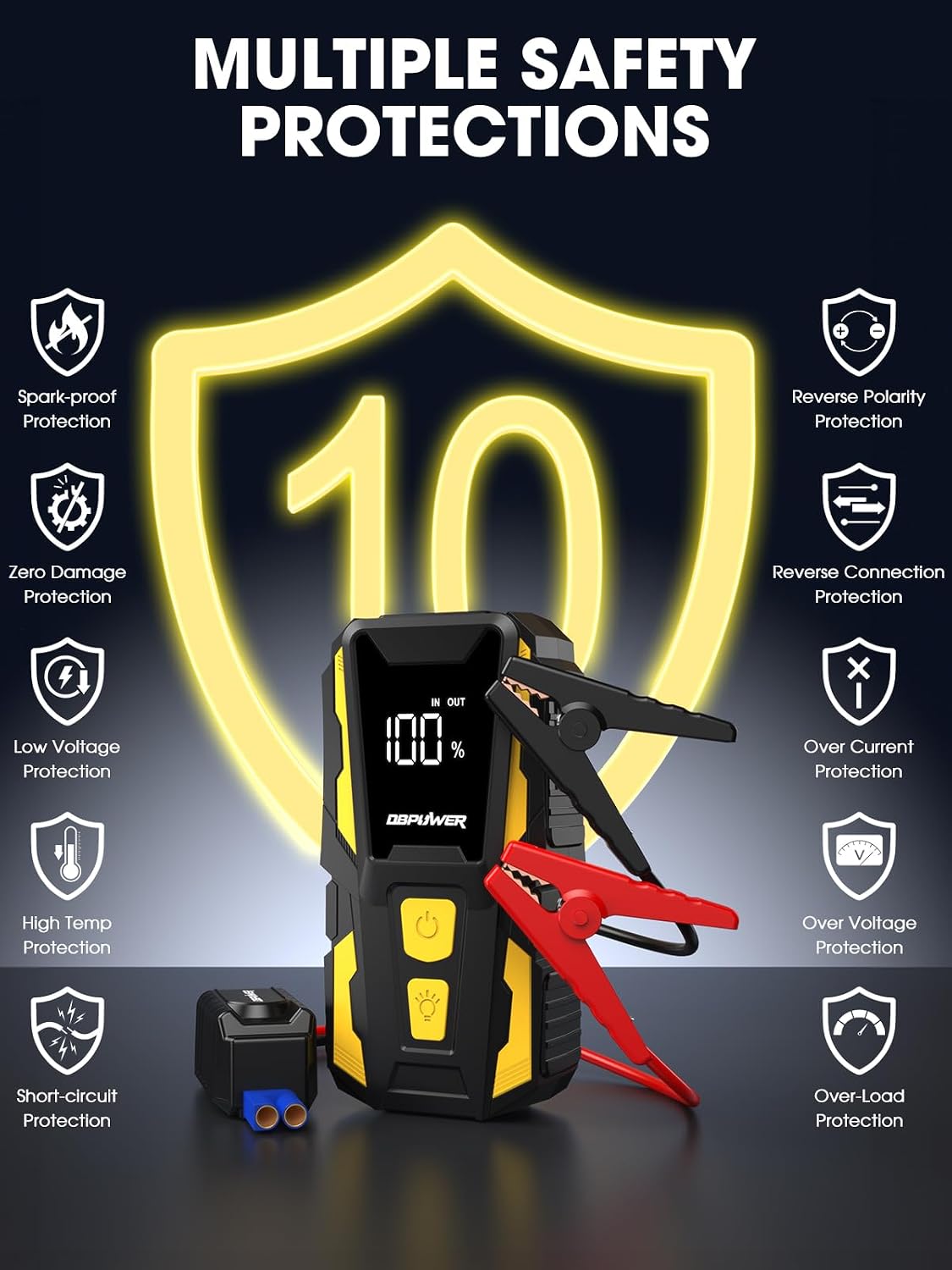 DBPOWER Arrancador de 5000 A, arrancador de batería de coche de 74...