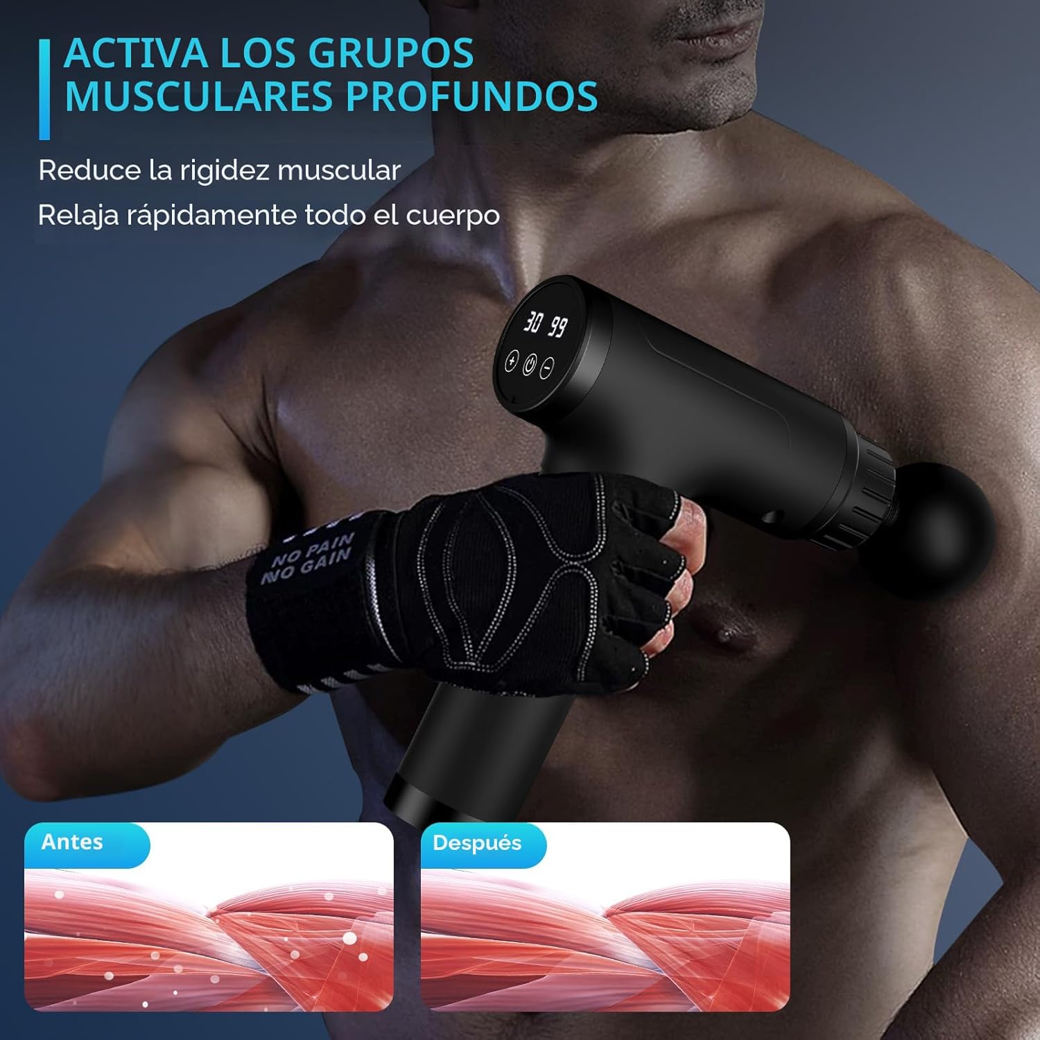 Gvber Pistola de masaje, pistola de masaje de tejido profundo, masa...