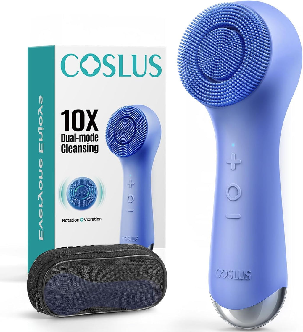 COSLUS FBS03 Cepillo de limpieza facial: 2 en 1 con giro y vibració...