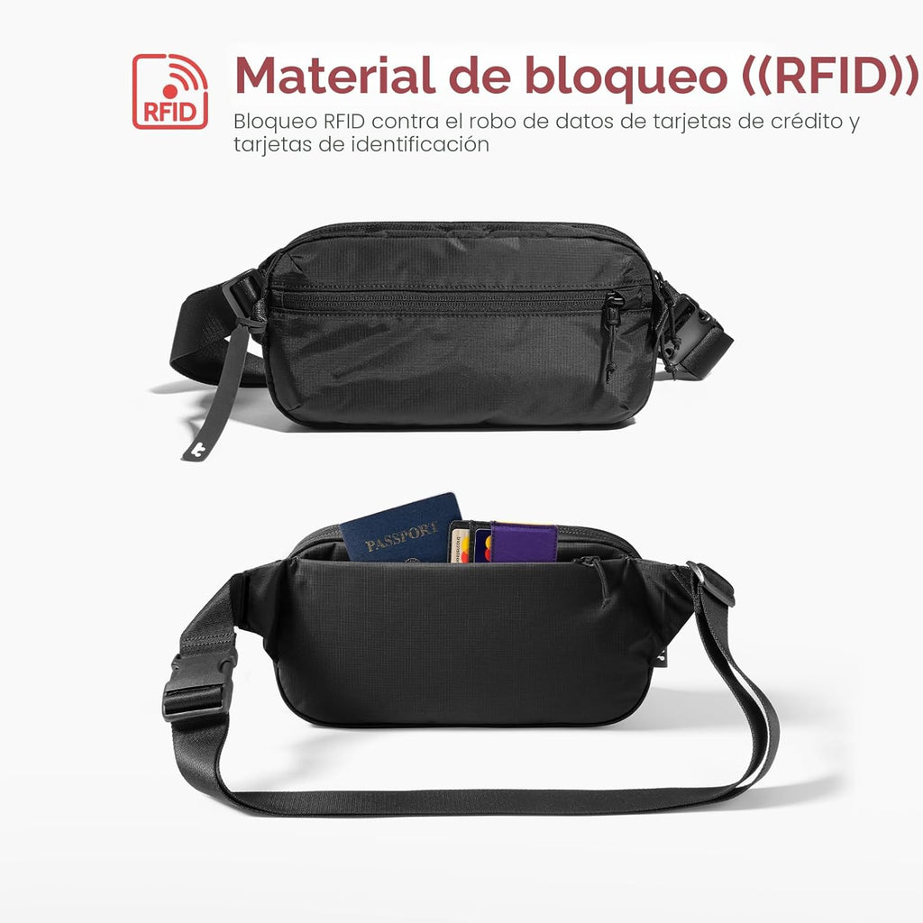 tomtoc Bolso de 1.5L-3.5L con bloqueo RFID, mochila cruzada minimal...