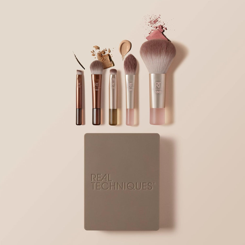 Real Techniques New Nudes On The Glow - Juego de 6 piezas con espej...