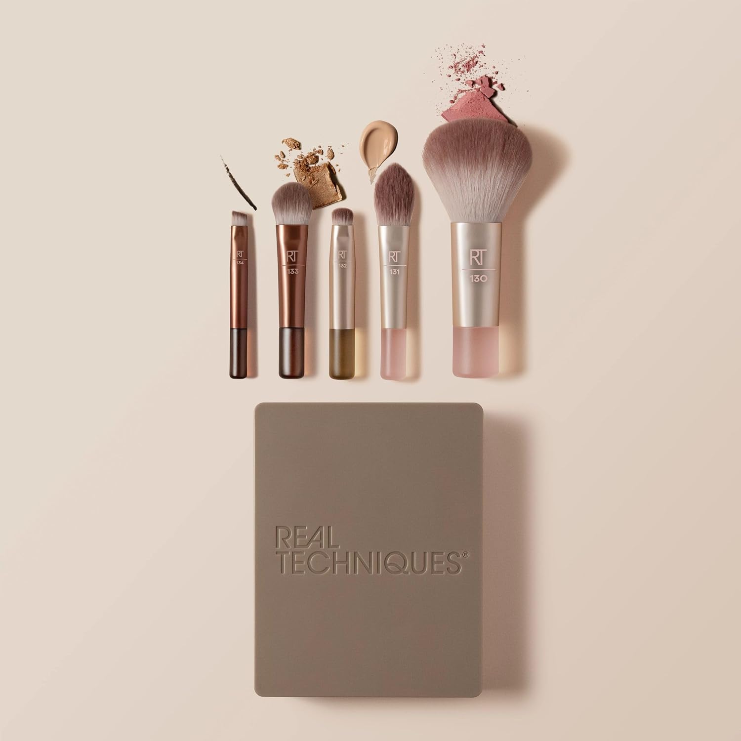 Real Techniques New Nudes On The Glow - Juego de 6 piezas con espej...