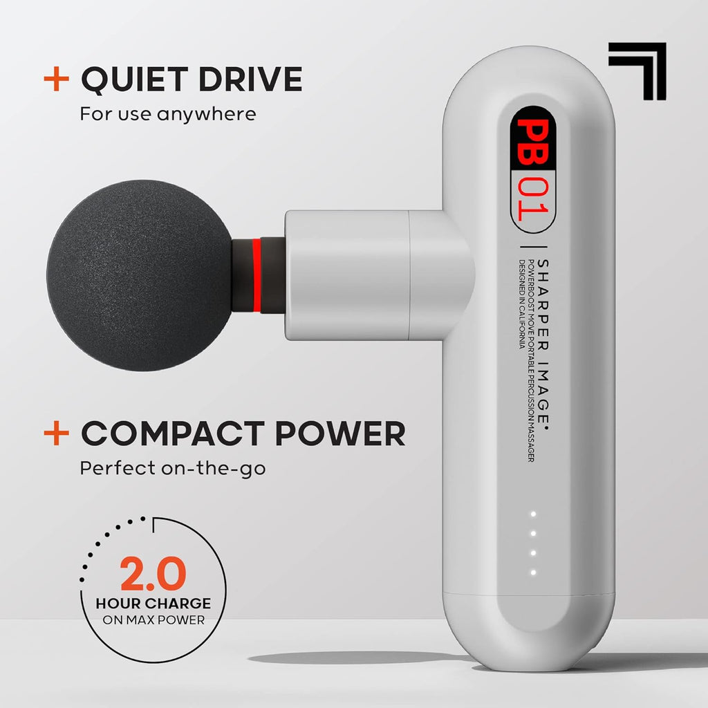 Sharper Image Powerboost Move - Mini pistola de masaje de percusión...
