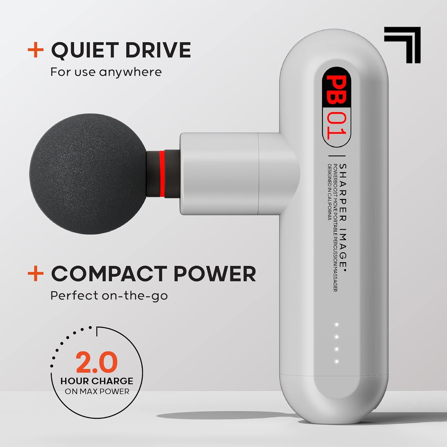 Sharper Image Powerboost Move - Mini pistola de masaje de percusión...