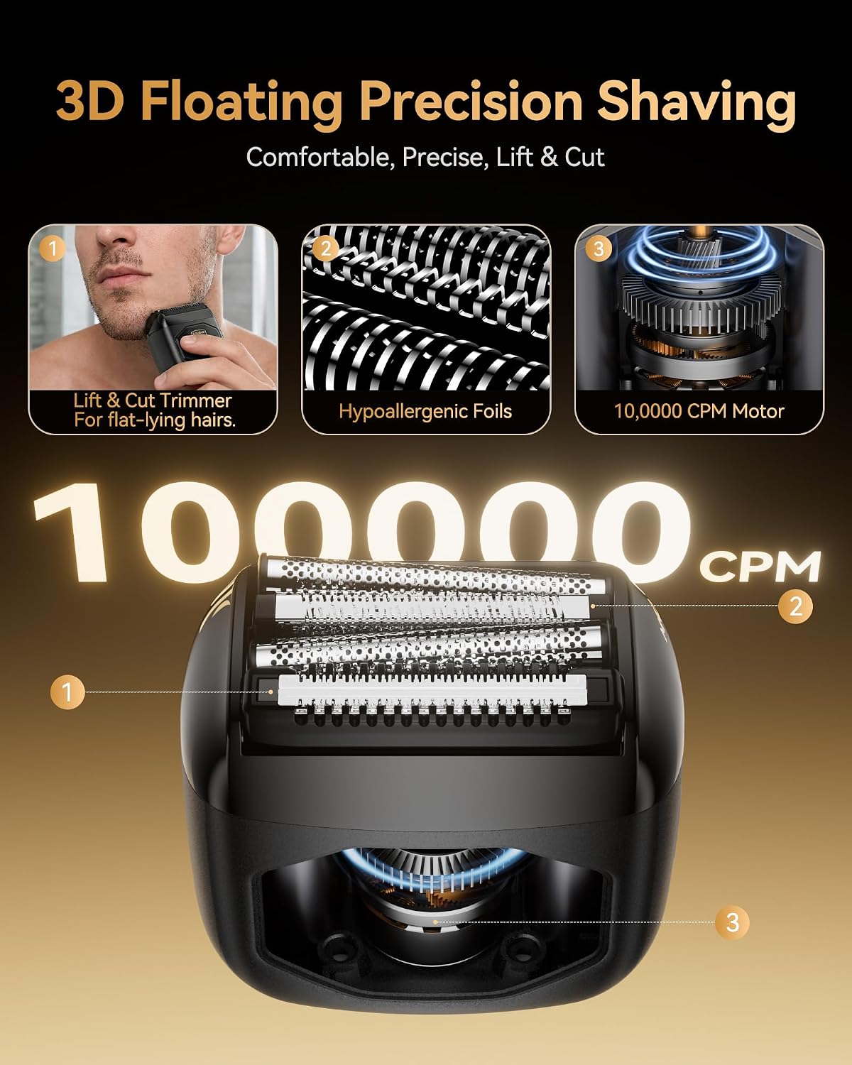 EchoByte Afeitadora eléctrica de metal completo para hombres: 4 cuc...