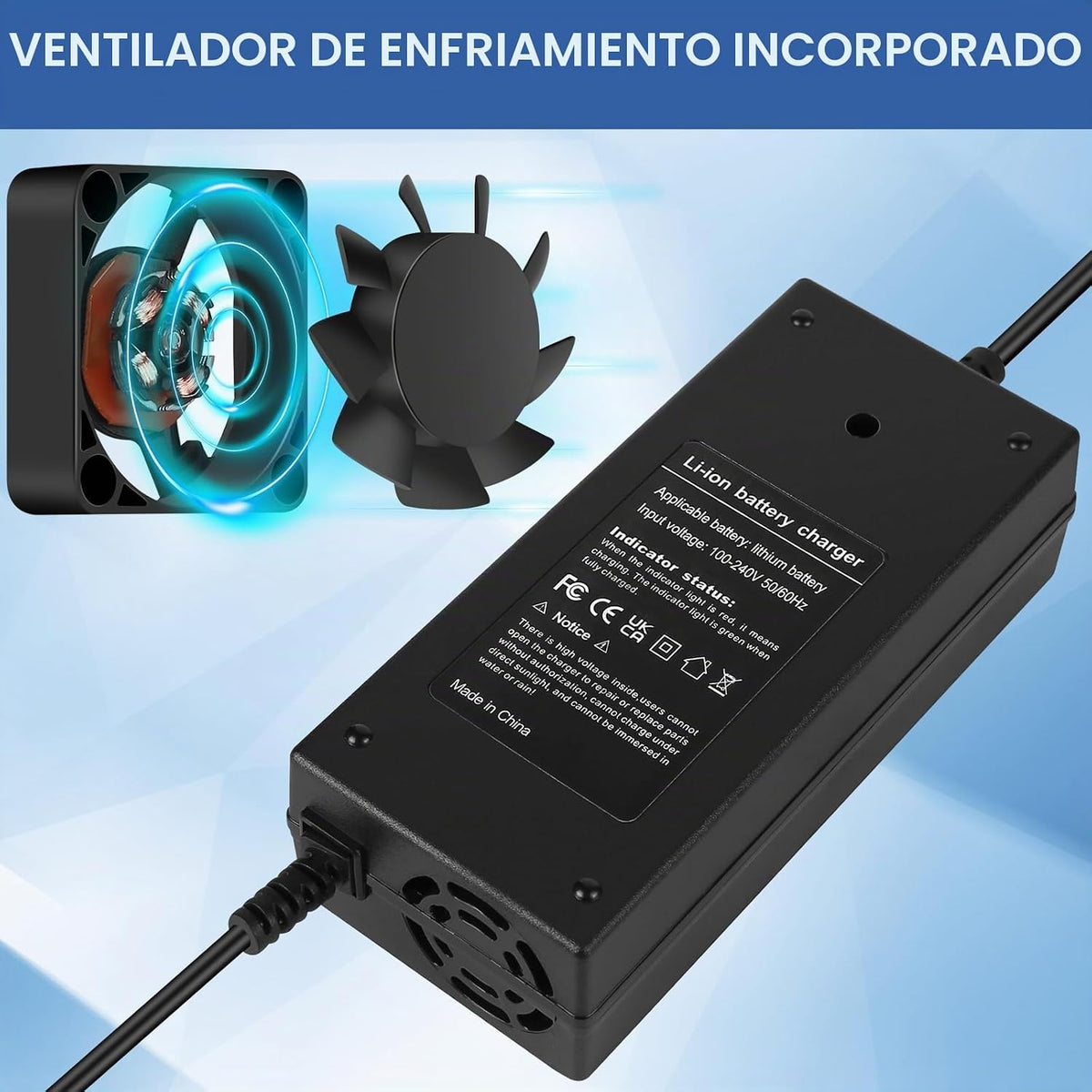 (5 enchufes) Cargador de batería rápido de 29.4V 2A universal para...