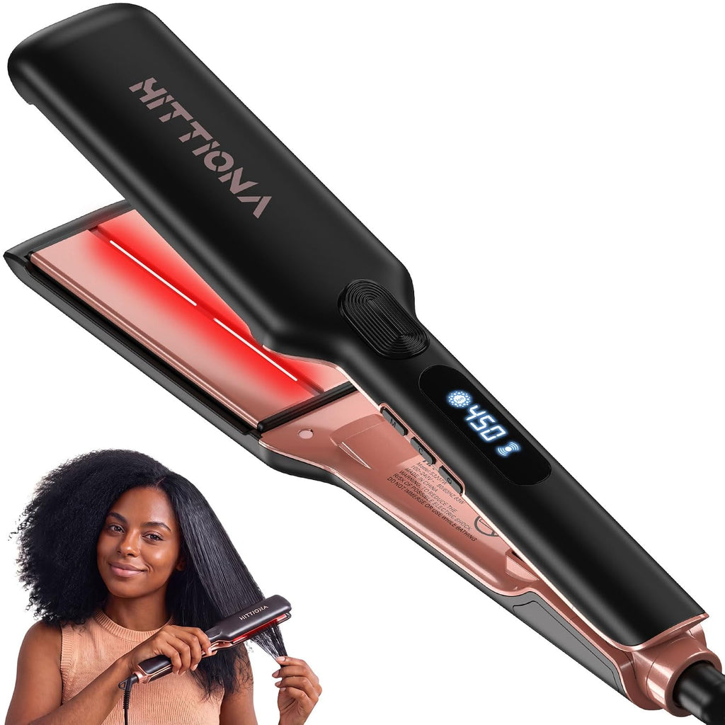 HITTIONA Plancha de cerámica de 1.75 pulgadas de ancho para mujeres...