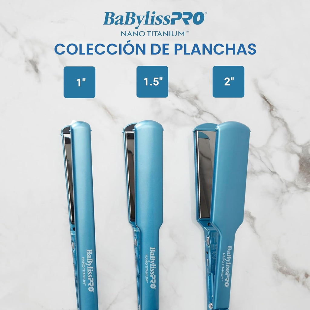 Plancha de pelo ultrafina BabylissPRO Nano Titanium, plancha plana...