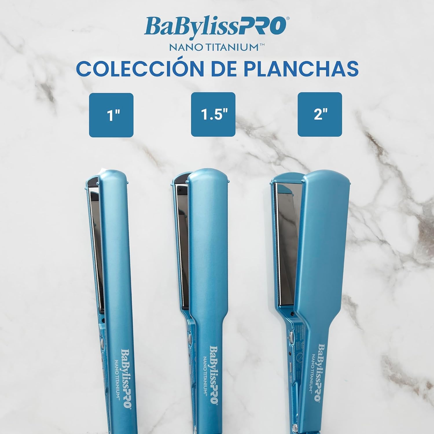 Plancha de pelo ultrafina BabylissPRO Nano Titanium, plancha plana...