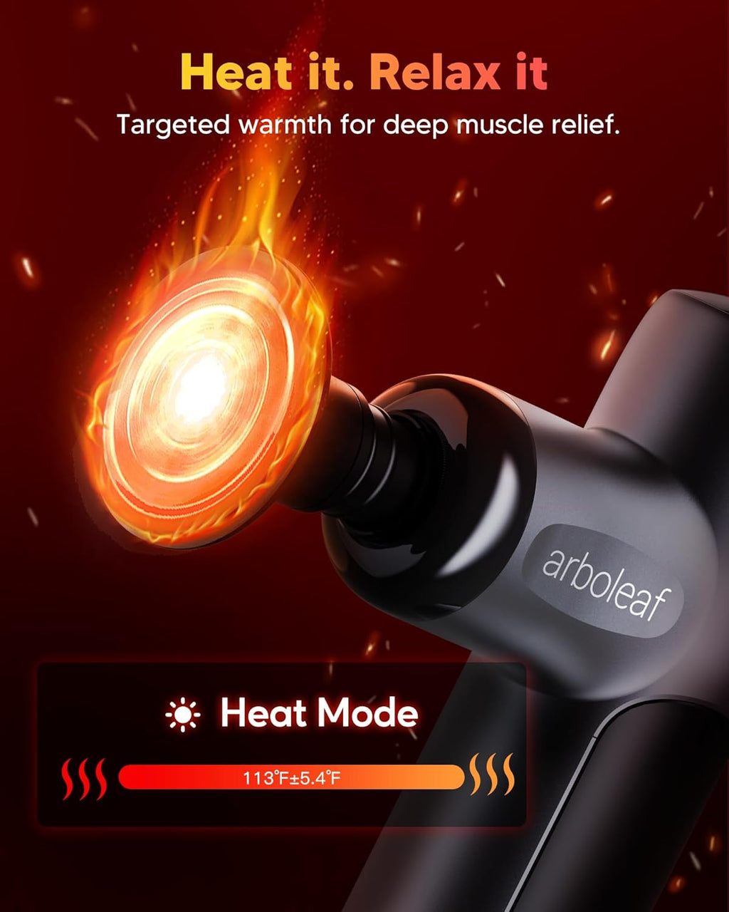 arboleaf Mini pistola de masaje con calor, masajeador muscular de p...