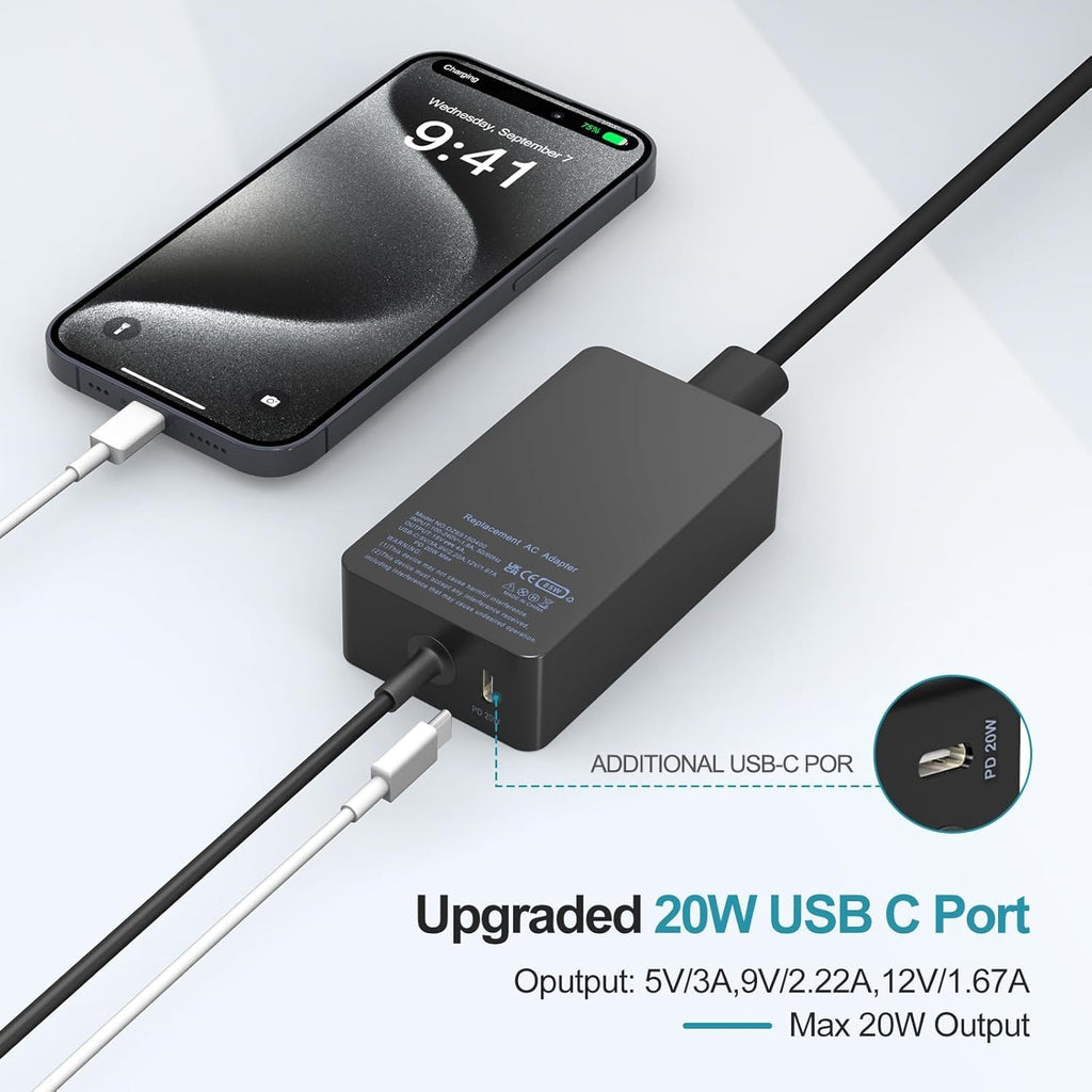 Cargador de portátil Surface de 65 W para Microsoft Surface Pro 11\...