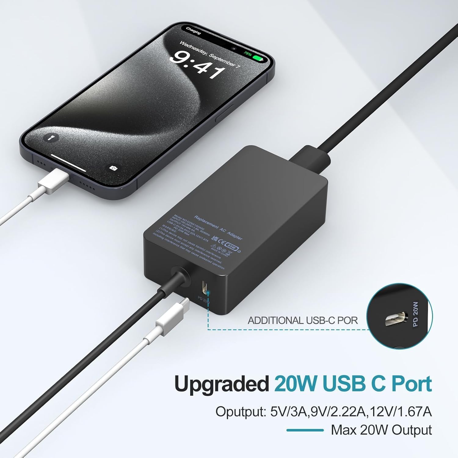 Cargador de portátil Surface de 65 W para Microsoft Surface Pro 11\...