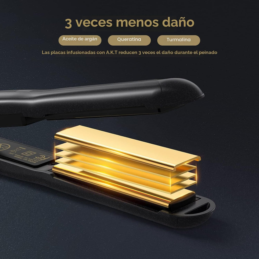 Terviiix Mini plancha plana para cabello corto, temperatura ajustab...