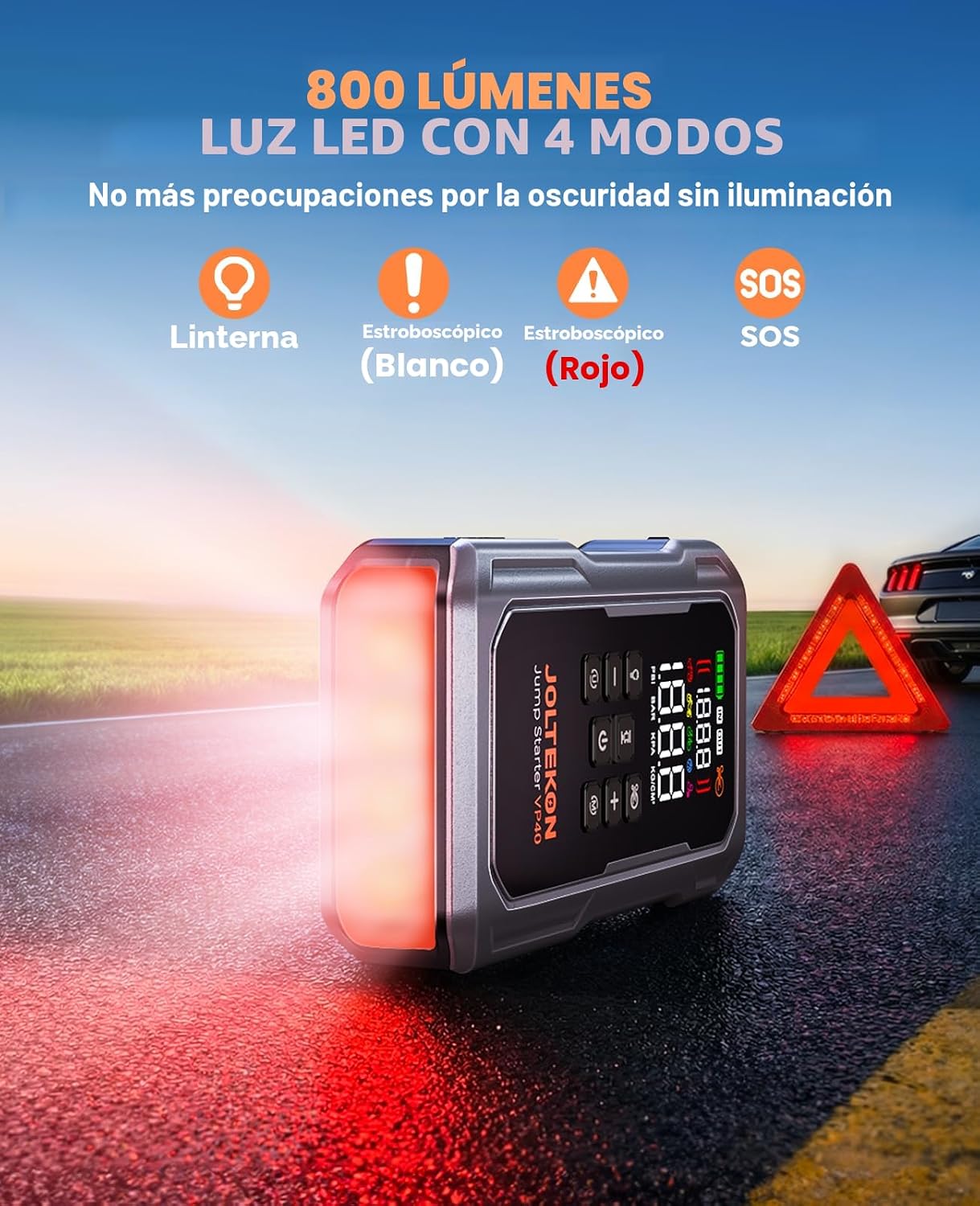 JOLTEKON Arrancador de batería de coche 9 en 1 de 6000A 160PSI con...