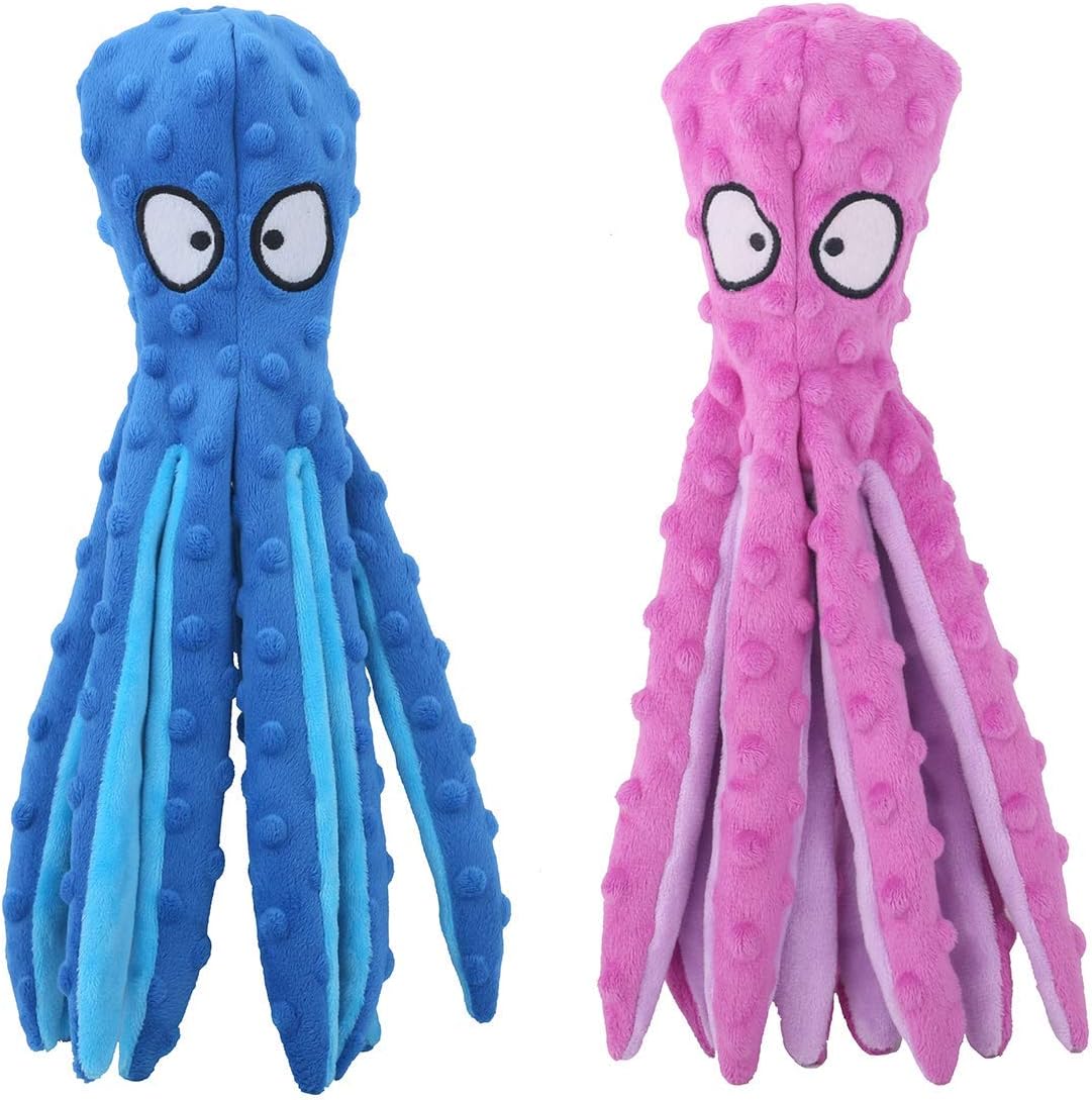 CPYOSN Juguetes chirriantes para perros, pulpo, sin relleno, juguet...