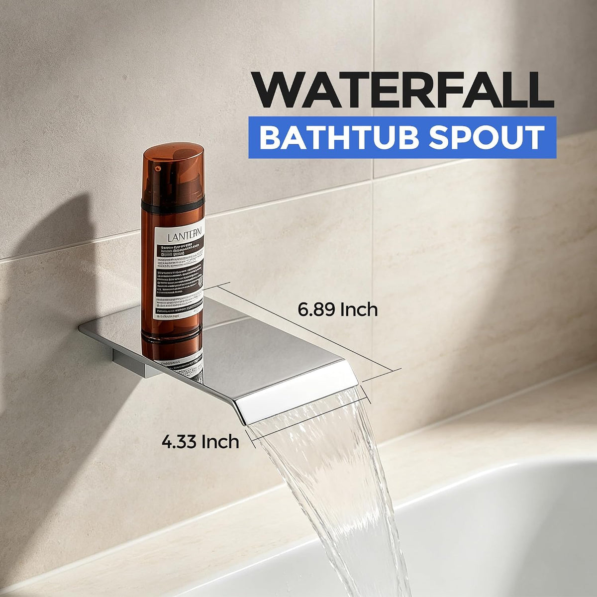 ALGRTS Grifo de bañera en cascada de montaje en pared con ducha de...