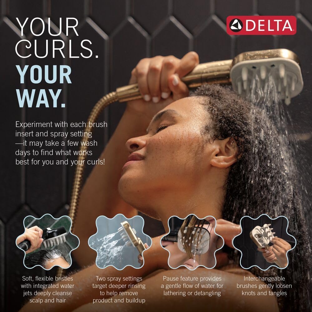 Cabezal de ducha Delta VersaCurl de mano para desenredar el cabello...