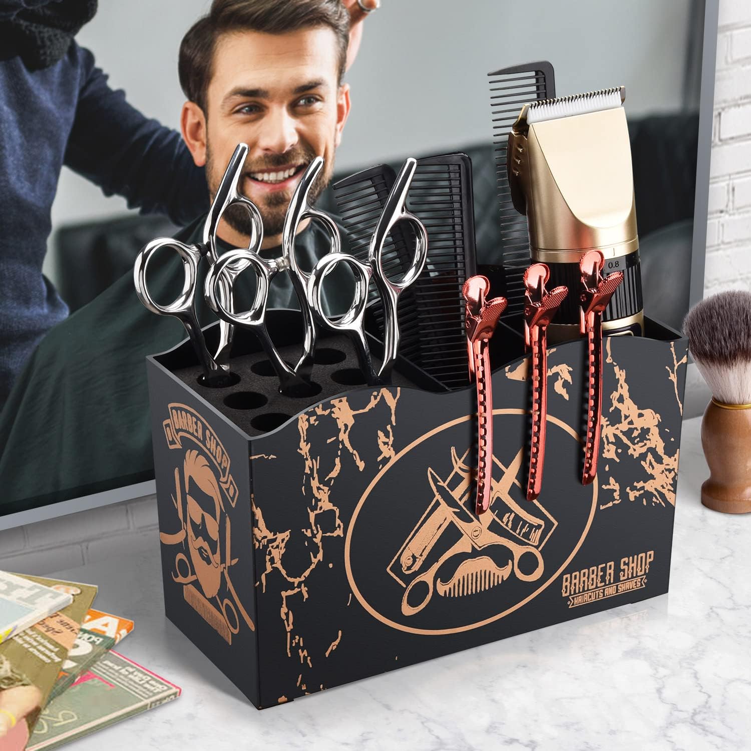Noverlife - Caja organizadora profesional para tijeras de barbero,...