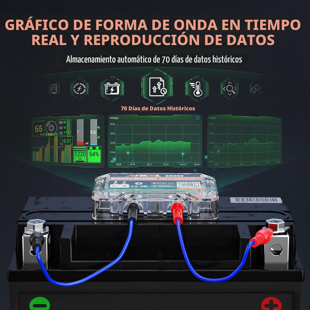 ANCEL BM200-US - Probador de batería de automóvil de 12V, monitor d...