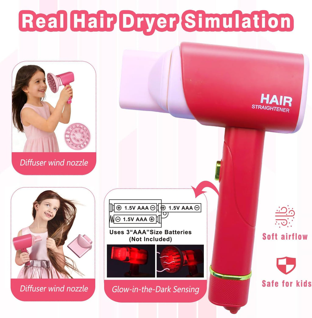 Juguetes de peluquería para niñas de 3 a 8 años, juego de peluquerí...