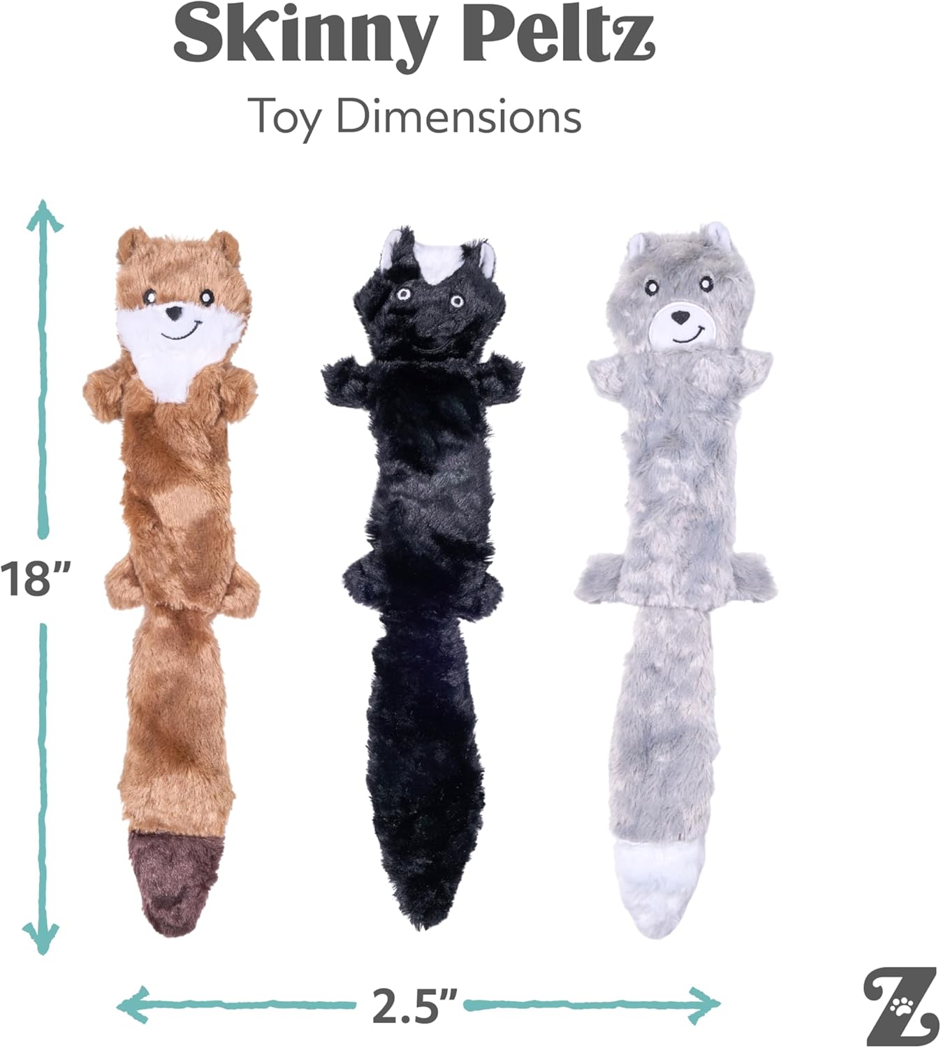 ZippyPaws Skinny Peltz - Paquete de juguetes para perros sin rellen...
