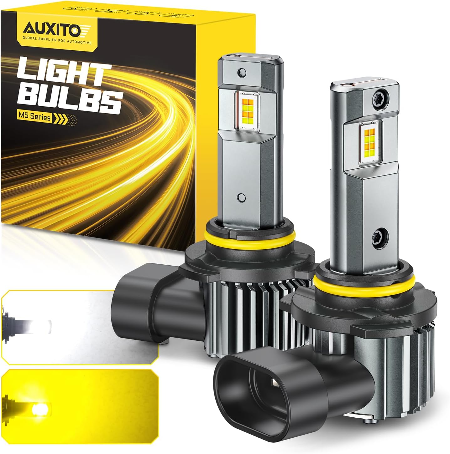 AUXITO Bombillas Switchback 9005, 50000 lúmenes, 6500 K, blanco frí...