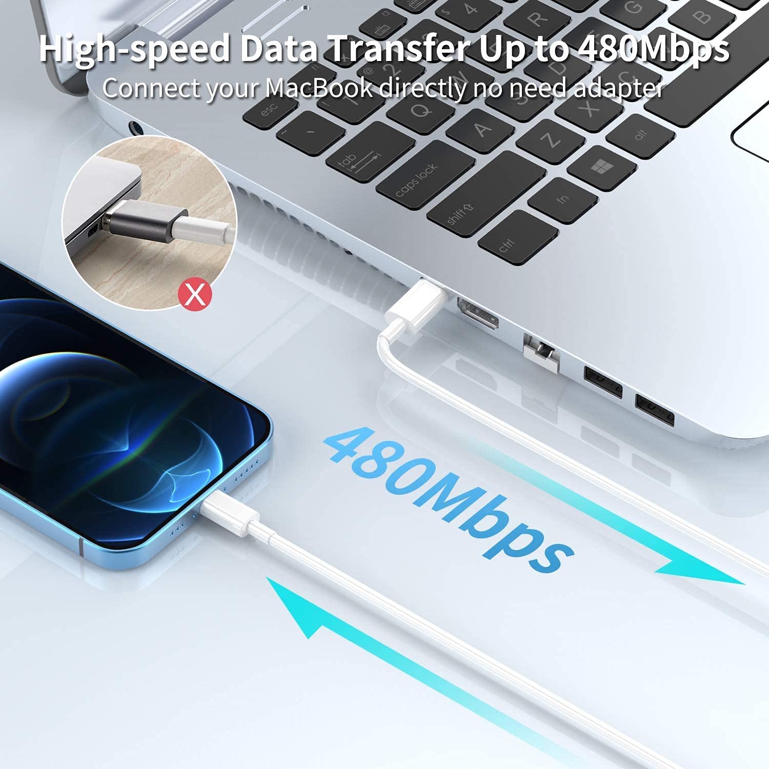 Cargador rápido para iPhone 13, 12, 11, paquete de 3 [certificado A...