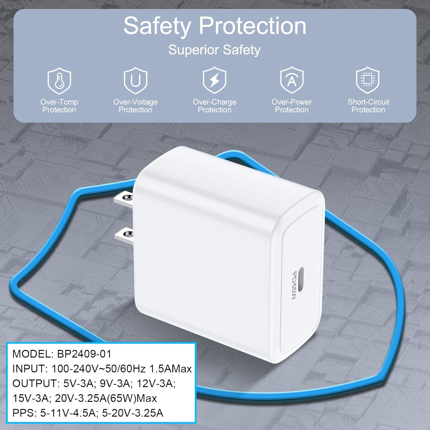 Cargador súper rápido tipo C de 65 W para Samsung Galaxy S26 Ultra...
