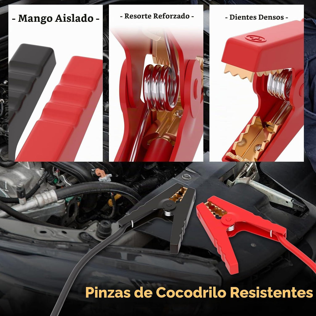 Cables de puente para automóvil con adaptador compatibles con bater...