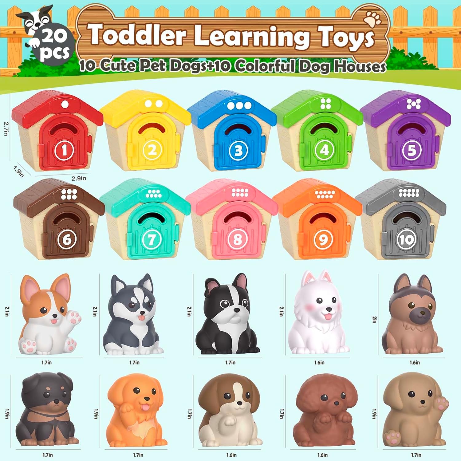 Aigybobo Juguetes de aprendizaje para niños pequeños de 1, 2, 3 año...