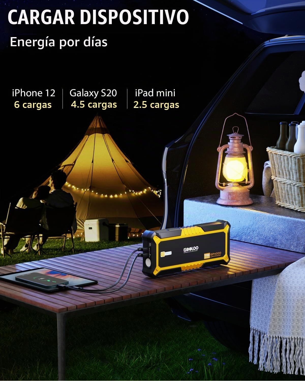GOOLOO GP4000 Arrancador de batería 4000A Pico para automóvil (todo...