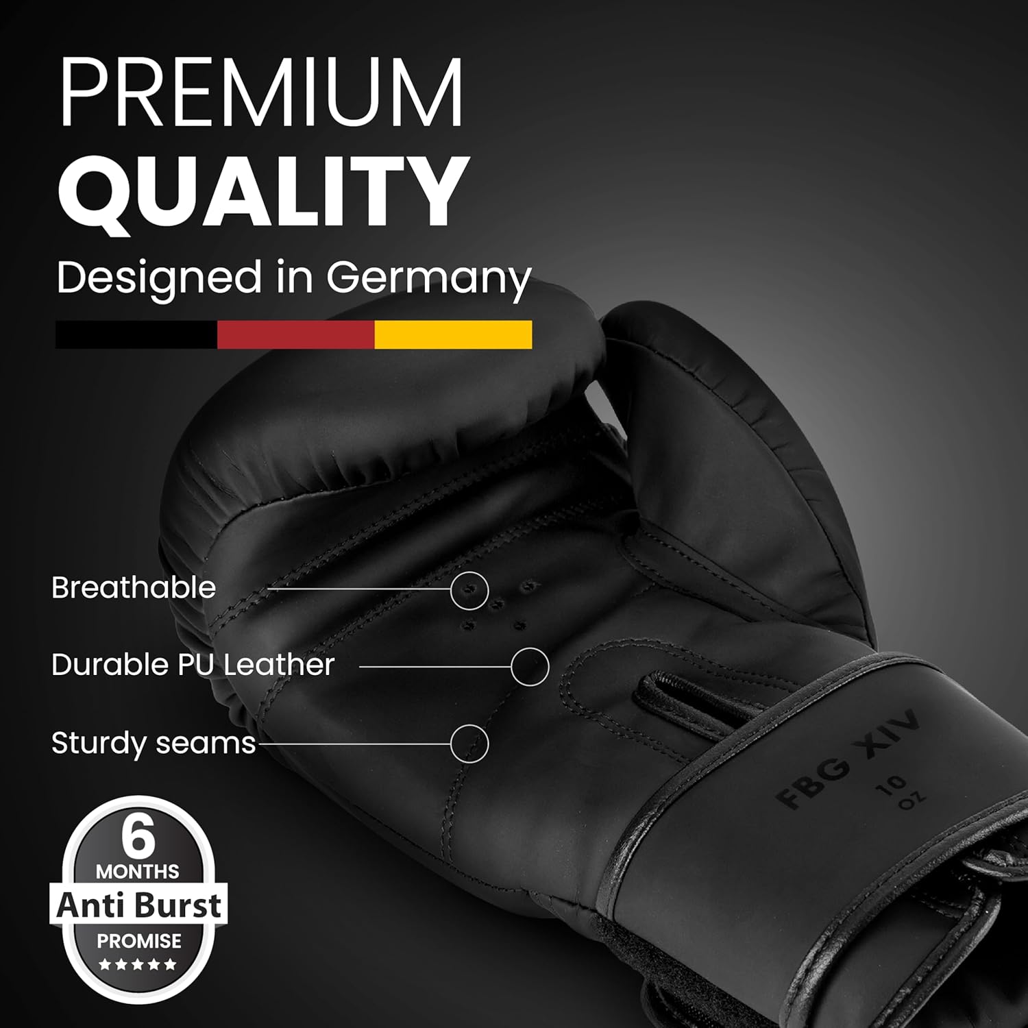 Guantes de boxeo FIGHTR® - Máxima protección y estabilidad | Guante...