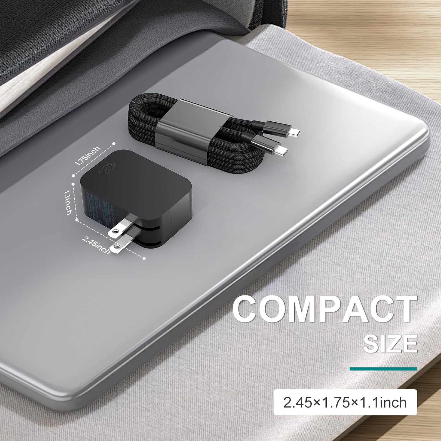 Nuevo cargador de superficie de 65 W con enchufe de CA plegable, co...