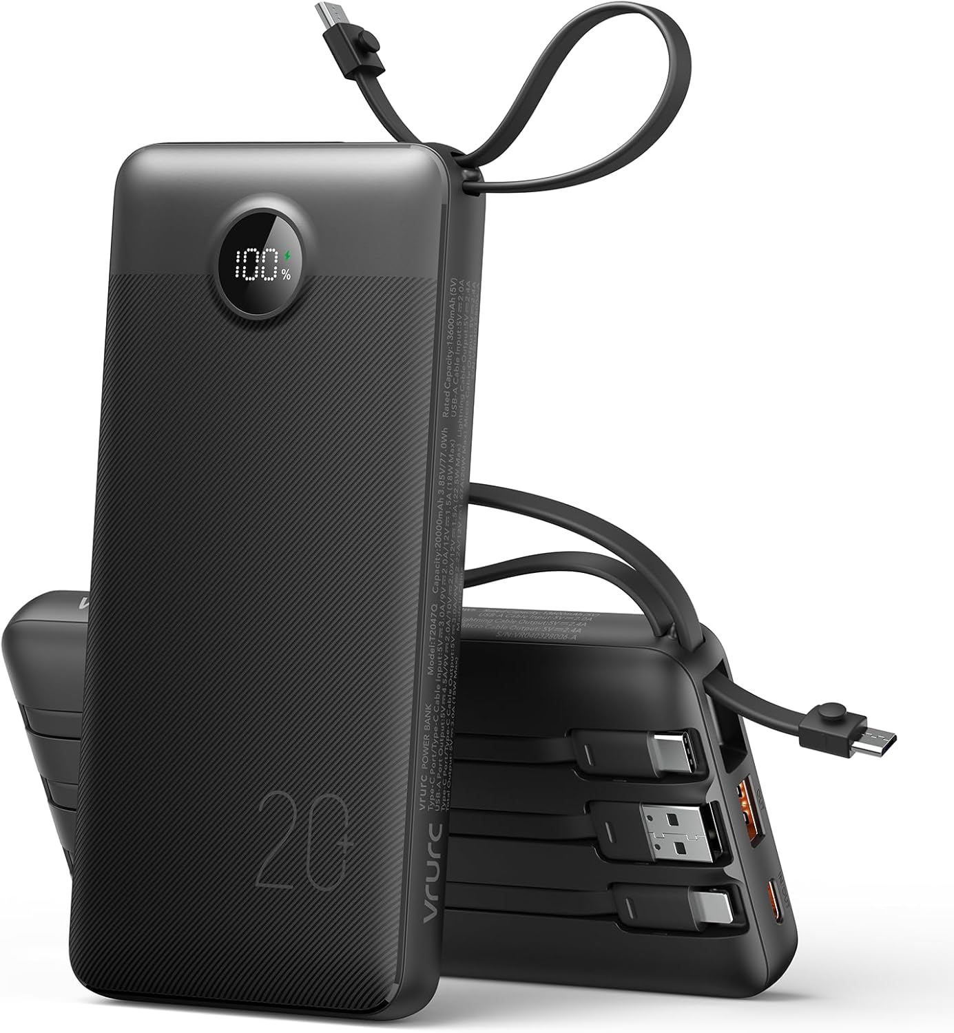 VRURC Cargador portátil delgado de 20000 mAh, 22.5 W PD de carga rá...
