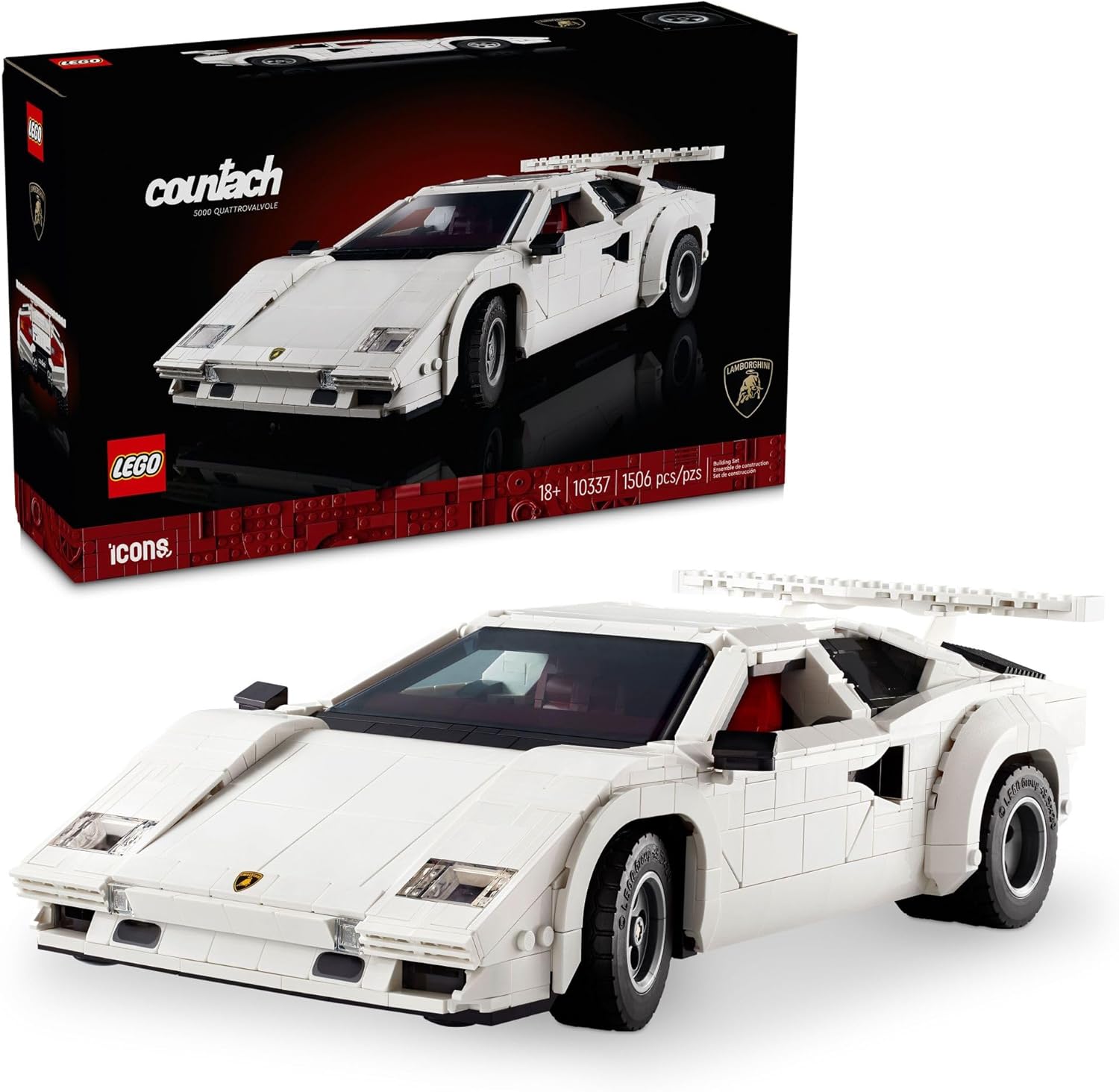 LEGO Icons Lamborghini Countach 5000 Quattrovalvole Kit de Modelo d...