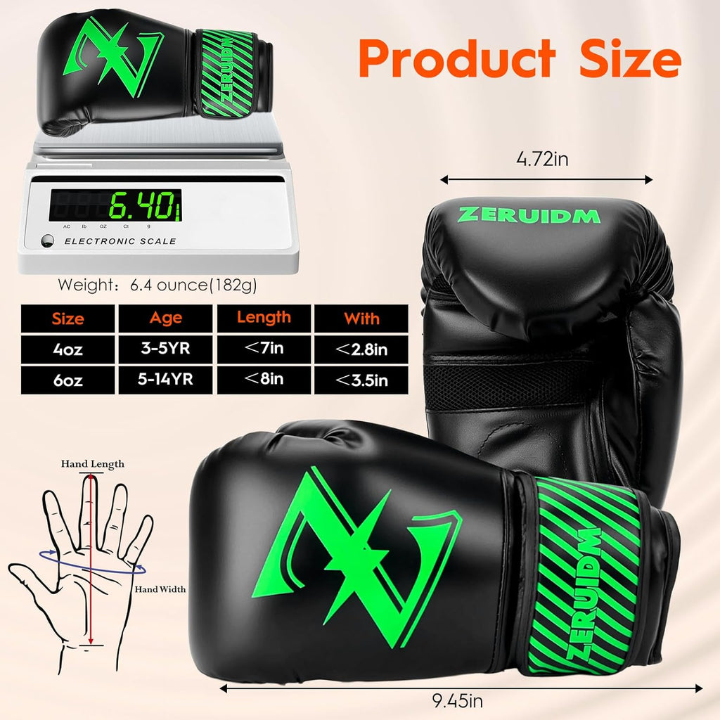 Guantes de boxeo para niños de 6 oz, guantes de entrenamiento juven...
